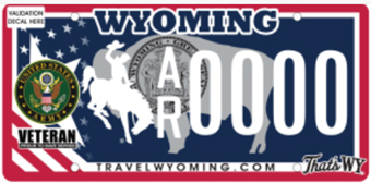 Wyoming Army Veteran plate