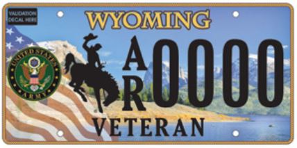 Wyoming Army Veteran plate